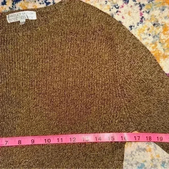 Carolyn Taylor Textured Brown Long Sleeve Size Medium - Picture 9 of 10